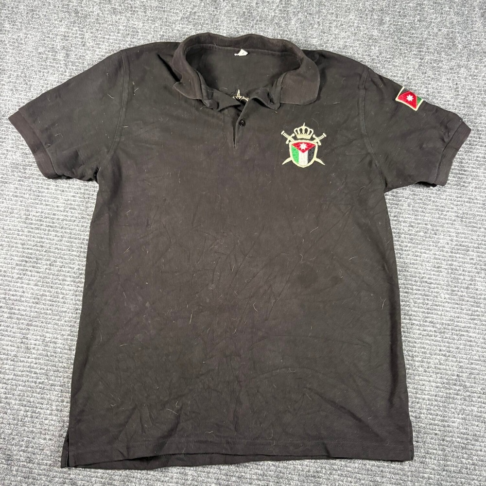 Unbranded Jordan Crest Polo Shirt Mens L Black Good Short Sleeve Embroidered
